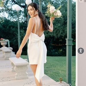Steph Crepe Mini Dress with Bow- size 4